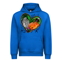 Cobalt halloween heart with pumpkin Urban Hoodie - BundleAndBundleShop