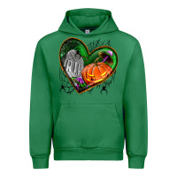 Emerald halloween heart with pumpkin Urban Hoodie - BundleAndBundleShop