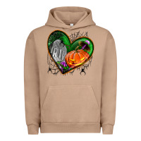 Pigment Burro halloween heart with pumpkin Urban Hoodie - BundleAndBundleShop