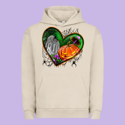Halloween Heart With Pumpkin Urban Hoodie Designed By Bundleandbundleshop