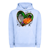 Pigment Grape Ice halloween heart with pumpkin Urban Hoodie - BundleAndBundleShop