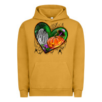 Pigment Peanut Butter halloween heart with pumpkin Urban Hoodie - BundleAndBundleShop