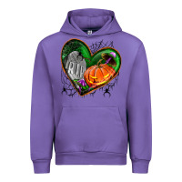 Tulip halloween heart with pumpkin Urban Hoodie - BundleAndBundleShop