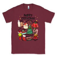 Burgundy merry christmas Classic Tee - MaliasSmallBusiness