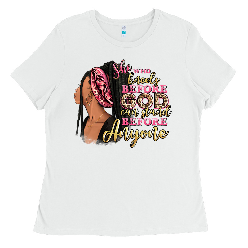 She Who Kneels Before God Can Stand Before Anyone Ladies Tee by RanaPortraitStore | Teevron