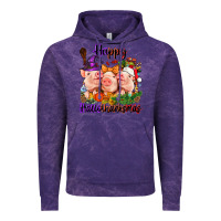 Cloud Purple Happy Hallothanksmas Pigs Vintage Hoodie - NancyCooperArtShop