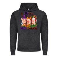 Vintage Black Happy Hallothanksmas Pigs Vintage Hoodie - NancyCooperArtShop