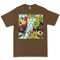 Cacao western rooster seamless pattern Premium Tee - BundleAndBundleShop