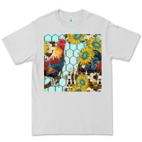 Dove Grey western rooster seamless pattern Premium Tee - BundleAndBundleShop