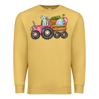 Antique Gold Easter bunny tractor Premium Sweatshirt - CowGirlArtShop