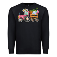 Black Easter bunny tractor Premium Sweatshirt - CowGirlArtShop