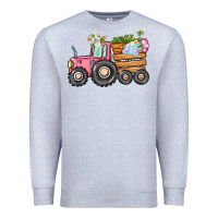 Heather Grey Easter bunny tractor Premium Sweatshirt - CowGirlArtShop