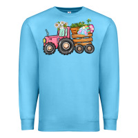 Ocean Blue Easter bunny tractor Premium Sweatshirt - CowGirlArtShop