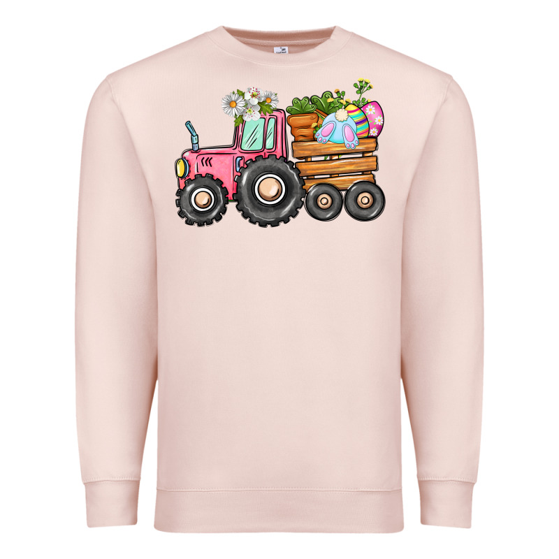 Easter Bunny Tractor Premium Sweatshirt by CowGirlArtShop | Teevron