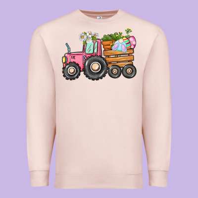 Easter Bunny Tractor Premium Sweatshirt Designed By Cowgirlartshop