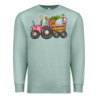 Seafoam Easter bunny tractor Premium Sweatshirt - CowGirlArtShop