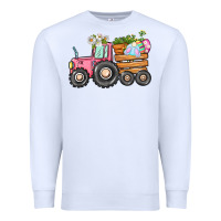 White Easter bunny tractor Premium Sweatshirt - CowGirlArtShop