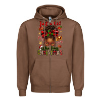 Chestnut just a girl who loves christmas afro messy bun Zipper Hoodie - texasbilliewilder
