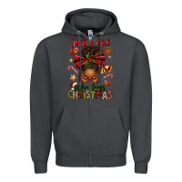 Smoke just a girl who loves christmas afro messy bun Zipper Hoodie - texasbilliewilder