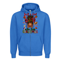 True Royal just a girl who loves christmas afro messy bun Zipper Hoodie - texasbilliewilder