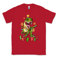 Red tree rex trex christmas dinosaur Classic Tee - MaliasSmallBusiness