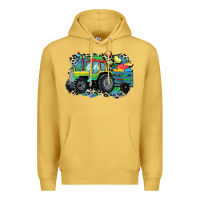 Antique Gold Autism farm tractor Premium Hoodie - CowGirlArtShop