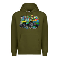 Army Green Autism farm tractor Premium Hoodie - CowGirlArtShop