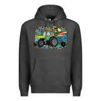 Charcoal Heather Autism farm tractor Premium Hoodie - CowGirlArtShop