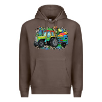 Coffee Autism farm tractor Premium Hoodie - CowGirlArtShop