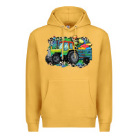Mustard Autism farm tractor Premium Hoodie - CowGirlArtShop