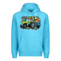 Ocean Blue Autism farm tractor Premium Hoodie - CowGirlArtShop