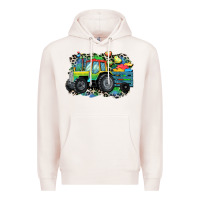 Pale Pink Autism farm tractor Premium Hoodie - CowGirlArtShop