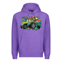 Purple Autism farm tractor Premium Hoodie - CowGirlArtShop