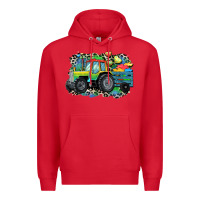 Red Autism farm tractor Premium Hoodie - CowGirlArtShop