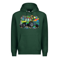 Sports Green Autism farm tractor Premium Hoodie - CowGirlArtShop