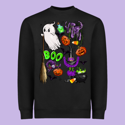 Cute Ghost Heavyweight Sweatshirt Designed By Lillyallendesigns