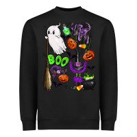 Black cute ghost Heavyweight Sweatshirt - LillyAllenDesigns