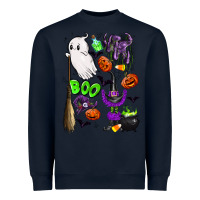 Navy cute ghost Heavyweight Sweatshirt - LillyAllenDesigns