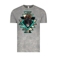 Cloud Rock black angus cowhide aztec Vintage Tee - JahusDesignShop