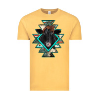Vintage Mustard black angus cowhide aztec Vintage Tee - JahusDesignShop