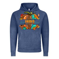 Vintage Denim Thankful grateful blessed mini pumpkin Vintage Hoodie - NancyCooperArtShop