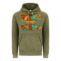 Vintage Olive Thankful grateful blessed mini pumpkin Vintage Hoodie - NancyCooperArtShop