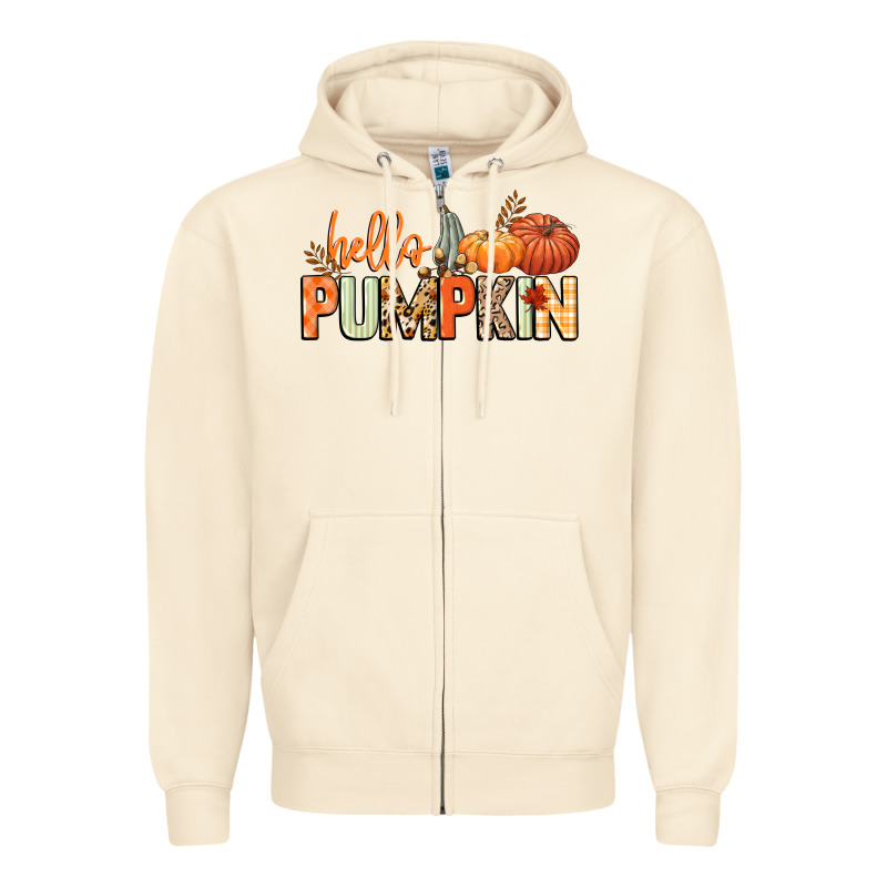 Hello Pumpkin Zipper Hoodie by NancyCooperArtShop | Teevron
