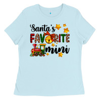 Baby Blue santa's favorite mini Ladies Tee - AdoDesignShop