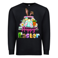 Black Bunny Happy Easter truck Premium Sweatshirt - CowGirlArtShop
