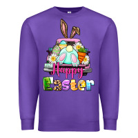 Purple Bunny Happy Easter truck Premium Sweatshirt - CowGirlArtShop