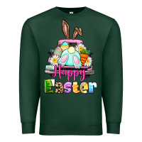 Sports Green Bunny Happy Easter truck Premium Sweatshirt - CowGirlArtShop