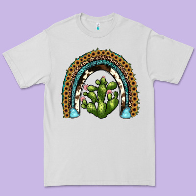 Cactus Rainbow Premium Tee Designed By Jahusdesignshop