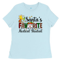 Baby Blue santa's favorite medical student Ladies Tee - AdoDesignShop