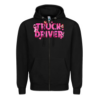 Black Breast Cancer truck driver Zipper Hoodie - texasbilliewilder
